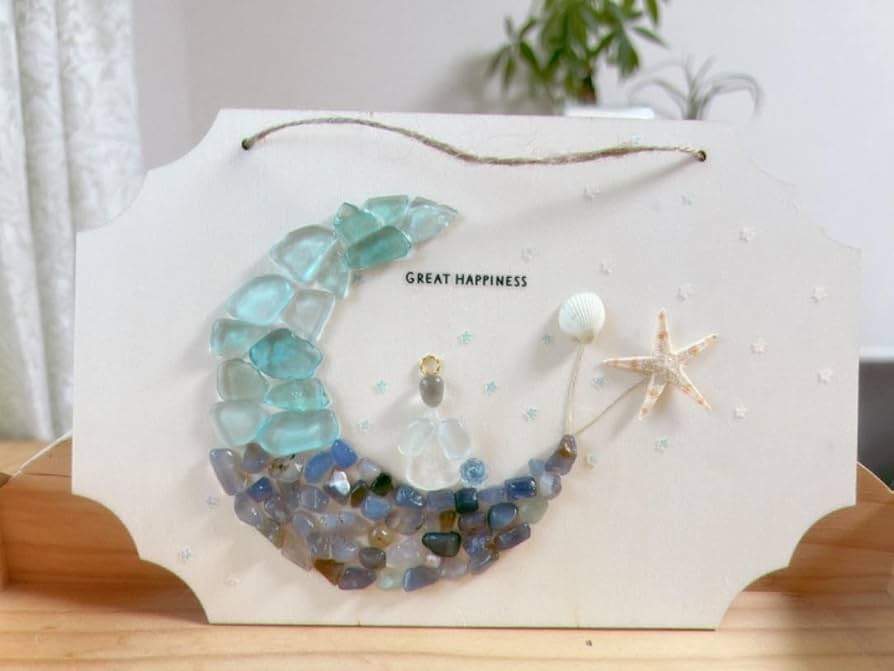 Amazon.co.jp: シーグラスアート 月と天使 : ホーム＆キッチン